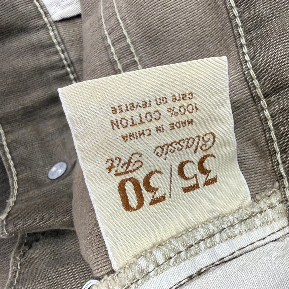 Tommy Bahama Mens 35x29  Classic Fit Pants Brown Olive Fine Wale Cotton